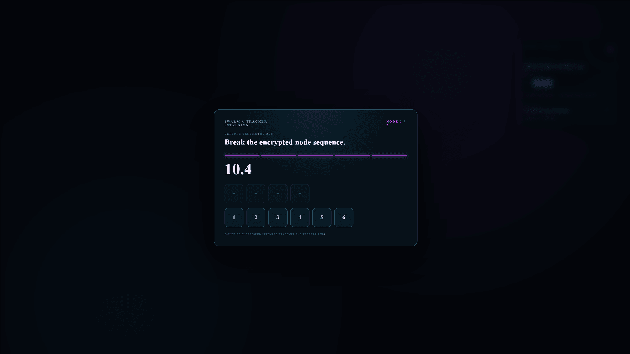Tracker intrusion minigame