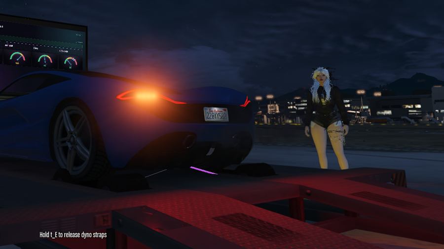 Live dyno risk gauges at night