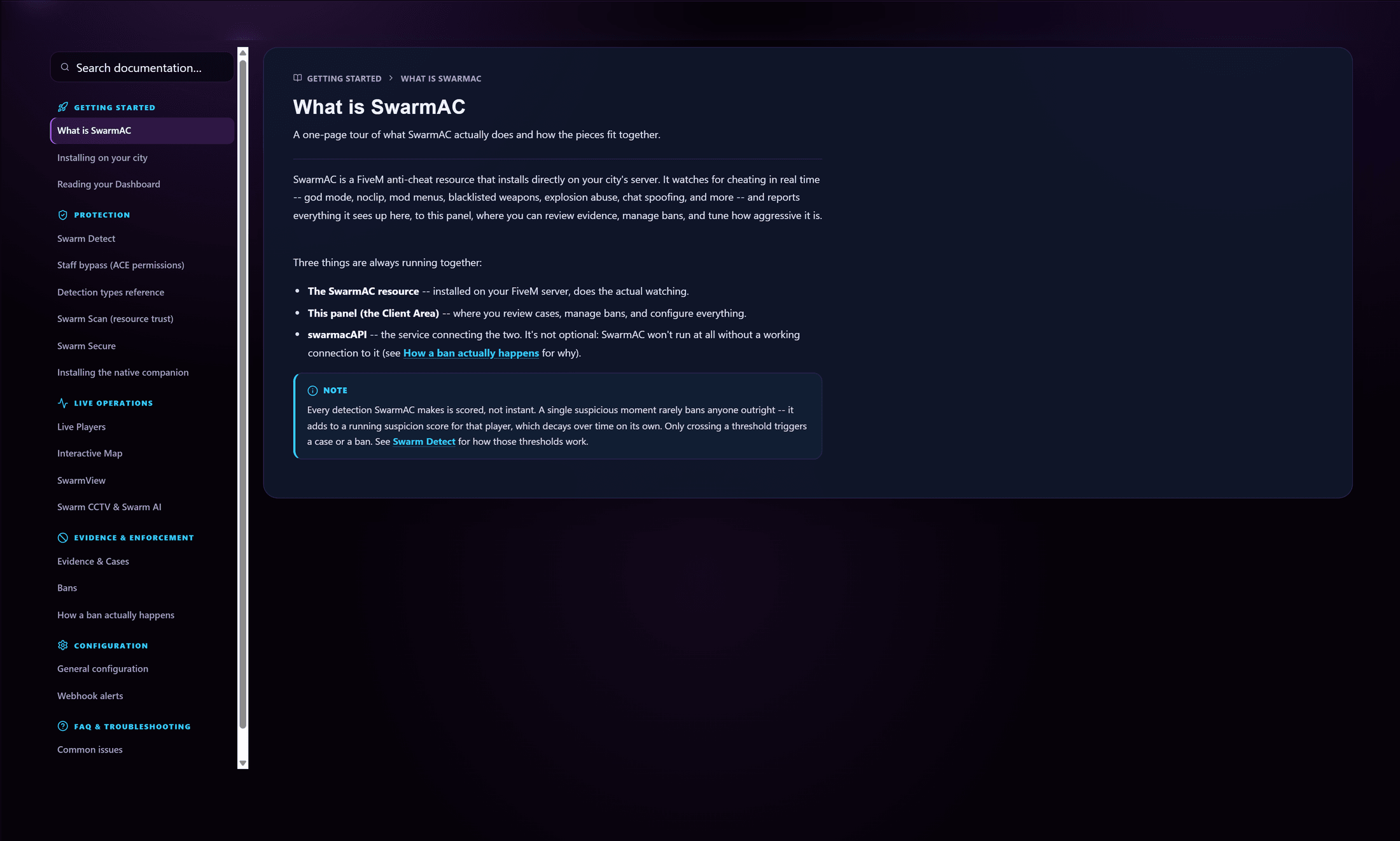 Full in-panel documentation, searchable and always current